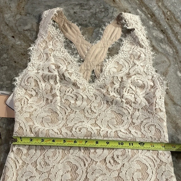 Anthropologie BHLDN Tadashi Shoji Lace Wedding Gown Cream White size 8 - Picture 10 of 13